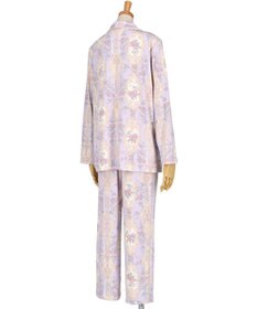 WACOAL ワコール_リラックス＆スリープ パジャマ 長袖 長ズボン 綿100％(本体) スムース素材 ハドンホール 上下セット 前開き ミントン NDV140 /ワコール