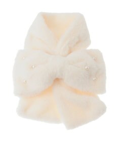 Maison de FLEUR パールリボン付きファーティペット