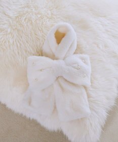 Maison de FLEUR パールリボン付きファーティペット