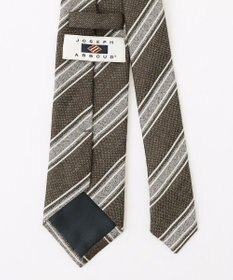 JOSEPH ABBOUD 【イタリア生地・日本製・麻×シルク】レジメンタル ネクタイ