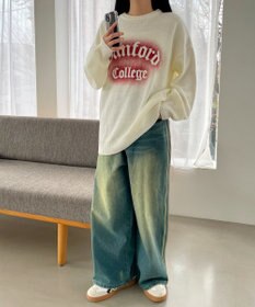 WEGO グラフィックBIGニットプルオーバー