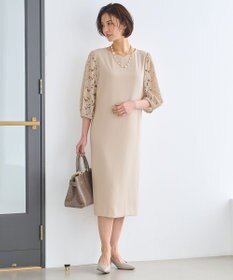 自由区 L 【洗える】レースコンビ ワンピース