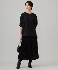 ICB 【洗える】 シアーベルベット プリーツスカート