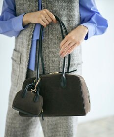 自由区 【SHIHOさん着用】スエードライクボストン バッグ スレート