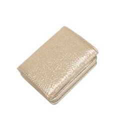 style code 【MERCURYDUO/マーキュリーデュオ】メタリッククラック調型押し　三つ折りミニ財布