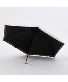 UNBILLION カシュネ cachenez /【晴雨兼用　日傘　UVカット率・遮光率100％生地使用 】PU超軽量プチフラワー刺繍カーボンミニ折りたたみ傘