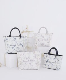 Maison de FLEUR ツイードリボンプリント2WayバッグM