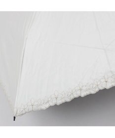 UNBILLION カシュネ cachenez /【晴雨兼用　日傘　UVカット率・遮光率100％生地使用 】PU超軽量プチフラワー刺繍カーボンミニ折りたたみ傘