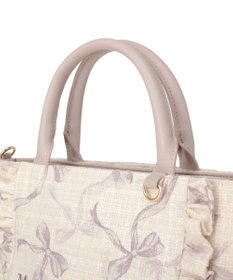 Maison de FLEUR ツイードリボンプリント2WayバッグM