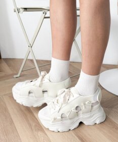WEGO 厚底レースアップリボンスポサン