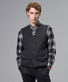 JOSEPH HOMME 【2WAY】パデットニットブロック　リバーシブルベスト グレー系