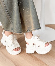 WEGO 厚底レースアップリボンスポサン