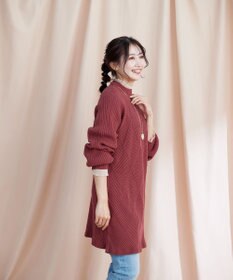 Tiaclasse L 【洗える】ダイヤ地柄ニットチュニック