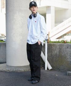 WEGO 【ユニセックス着用ITEM/MLサイズ展開】オックスフォードワンポイントシャツ（LS）