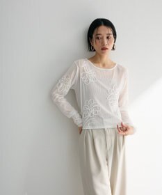 Green Parks ・ＥＬＥＮＣＡＲＥ　ＤＵＥ　コード刺繍シアーロンＴ