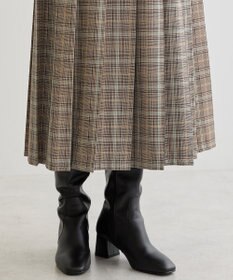 Green Parks ワイドプリーツチェックスカート