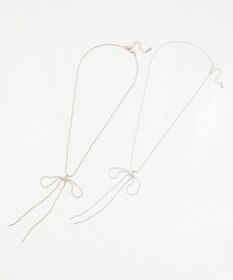 earth music&ecology ロングリボンチェーンネックレス