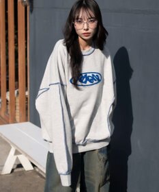 WEGO 【ユニセックス着用ITEM】ショートカラーステッチサガラロゴプルオーバー