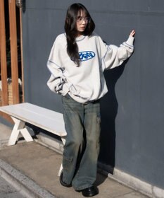 WEGO 【ユニセックス着用ITEM】ショートカラーステッチサガラロゴプルオーバー