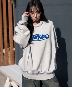 WEGO 【ユニセックス着用ITEM】ショートカラーステッチサガラロゴプルオーバー