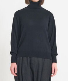 muuc 〈極上メリノウール〉ベーシックタートルネックプルオーバー〈肌に優しいニット〉〈アンサンブル可能〉〈袖の透かし編み〉