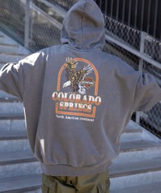 WEGO ピグメントグラフィックプルパーカー