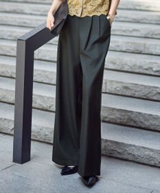 自由区 デニムライクツイルワイド パンツ