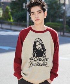 WEGO ラグランジャガードグラフィックプルオーバー