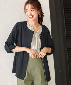 Tiaclasse L 【洗える】シルエットの変化を楽しめる麻調ドロストジャケット