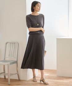 自由区 【WEB限定・洗える・XSサイズあり】ハイツイストコットンアセテートニットセットアップ ワンピース