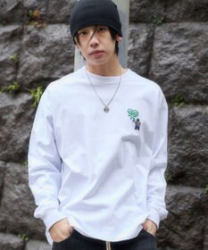 WEGO 【ユニセックス着用ITEM/MLサイズ展開】別注BENDAVISハートワンポイント刺繍T（LS）