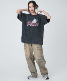 WEGO ヴィンテージウォッシュデニムカーブカーゴパンツ