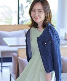 Tiaclasse 【洗える】シャーリングパフスリーブシアーワンピース