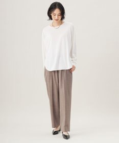 自由区 【洗える】ブラウスライクジャージー カットソー