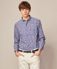 JOSEPH ABBOUD 【洗える】フラワーモチーフストレッチ シャツ