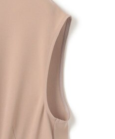 BEIGE， 【洗える】FLEUR / ニットコンビハイネックノースリーブドレス