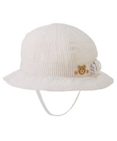 MIKI HOUSE HOT BISCUITS 【44-54cm】サッカー素材 ストライプ柄クロッシェ(帽子)