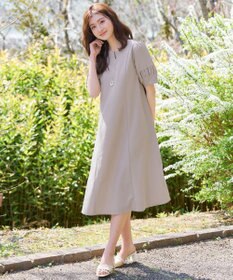 Tiaclasse 【選べる着丈・新色追加】ギャザーランタンスリーブワンピース