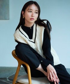 23区 【洗える】コットンリリー Vネック ベスト