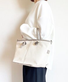 Hekhèr Le Style de Vie 【日本製 / 2WAY】コットンキャンバス×シュリンクレザー ノットハンドバッグ medium