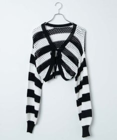 WEGO 【紫外線対策/手洗い可】メッシュリボンボレロ