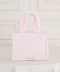 Maison de FLEUR ツイードフリルハンドルスクエアトートバッグ
