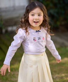 ANY KIDS テディベリー刺繍 長袖Tシャツ