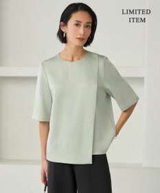 ICB 【WEB限定・洗える】サテンクレープ Tブラウス