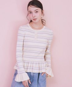 earth music&ecology ペプラムニットプルオーバー