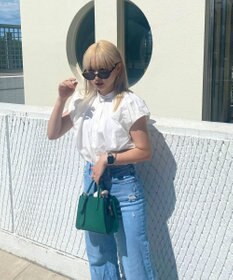 Green Parks タックデザインショート丈シャツ