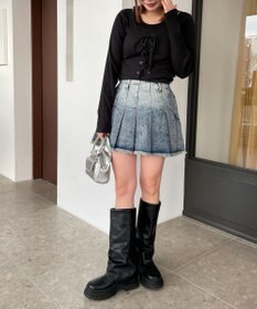 WEGO ヴィンテージライクレースアップトップス