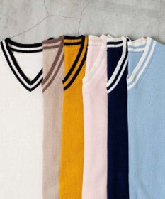 WEGO 【SCHOOLITEM】ラインスクールニットベスト