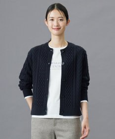J.PRESS LADIES L 【洗える】EIGER CORD ALAN クルーネックカーディガン