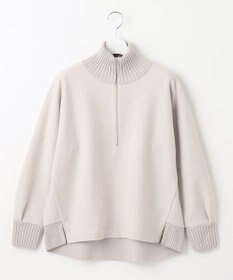 J.PRESS LADIES L ニードルパンチ ハーフジップ カットソー